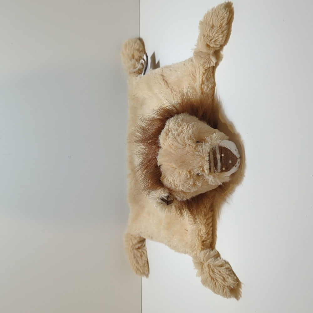 Demdaco Lion Rattle Lovey Security Blanket Super Cuddly Pride & Joy Tan Brown